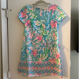 Lilly Pulitzer Blanca stretch romper in coral bay engineered size 8 NWT